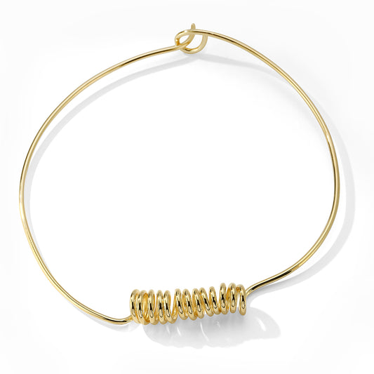 Spring Forward Necklace – Hand-Coiled Brass Collar
