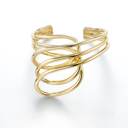 Twist and Fold Cuff – Overlapped Wire Statement Bracelet