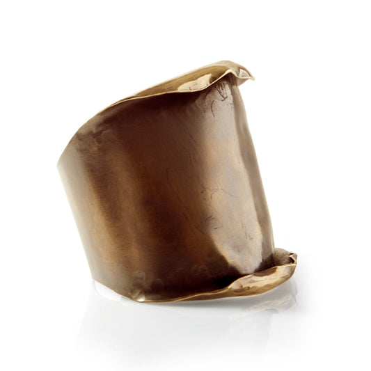 Wilted © Cuff Bracelet – Sculptural Brass with Patina Finish