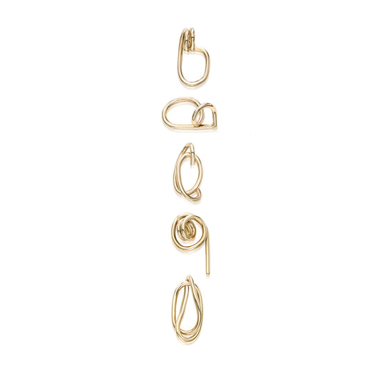 The Verse – Complete Set of Sculptural 14k Gold Stud Earrings
