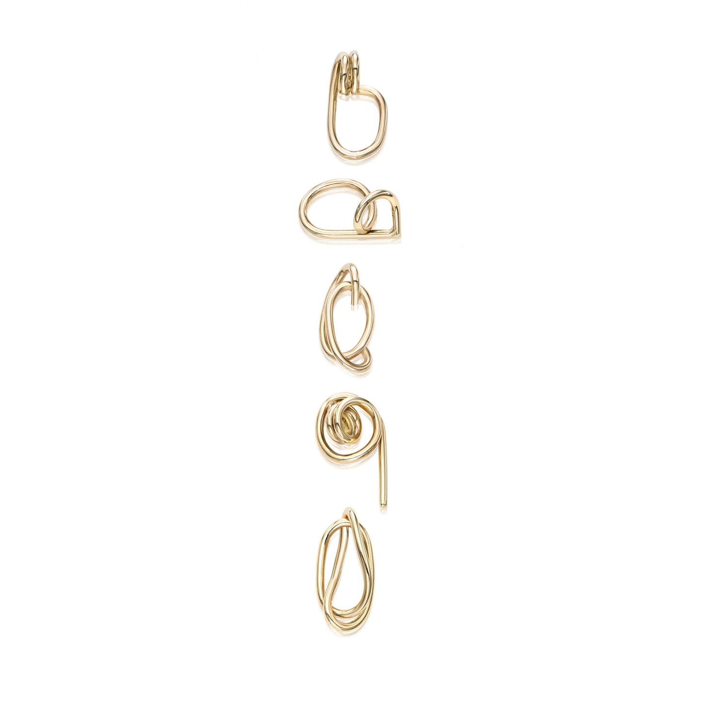 Verse 5 Gold Stud Earring – Sculptural 14k Wire Form
